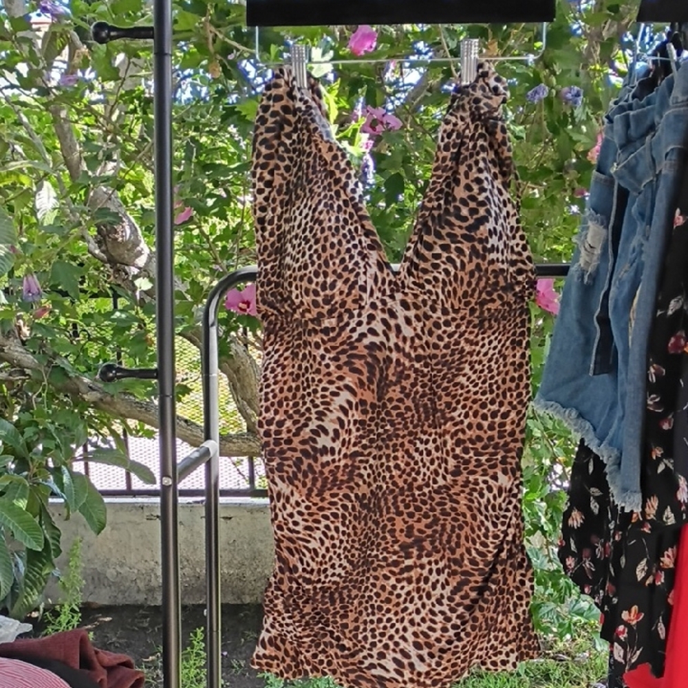 Leopard Print Sleeveless Dress